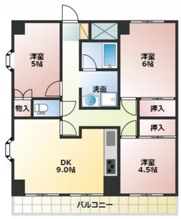 アンシャンテ岡山【9階】の間取り