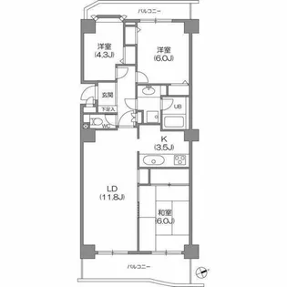 磯子台スカイマンション【3階】の間取り