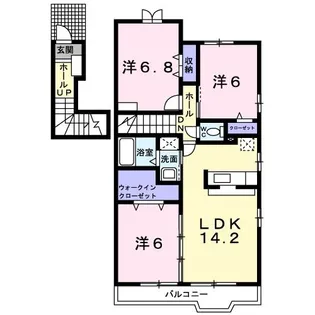 ミモザN【2階】の間取り