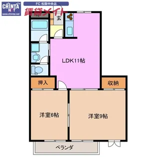 アイウォーラ【2階】の間取り