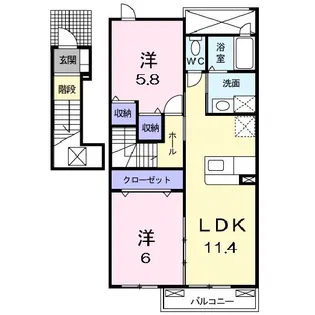 ノーブル桜岡【2階】の間取り