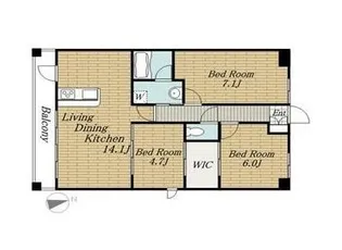 ボワ・デ・コガネ【9階】の間取り