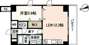 パレグレース中筋【9階】の間取り