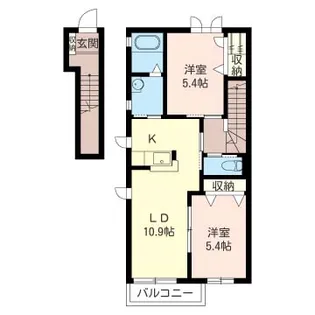 クールプレーヌA【2階】の間取り