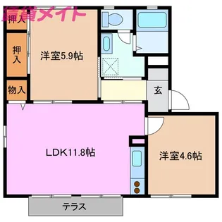 第2グランドール C棟【1階】の間取り