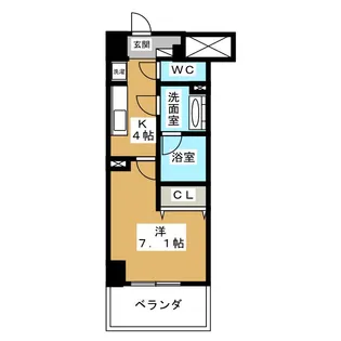 ドゥナーレ辻町【4階】の間取り