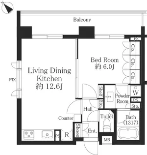 ファミールグランスイートTHE赤坂【8階】の間取り