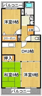 ボナールシャトレー原木【1階】の間取り