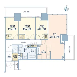 パークタワー西新宿【11階】の間取り