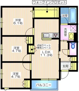 Wood Bell【1階】の間取り