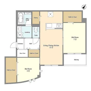 エスパシオ六条【2階】の間取り