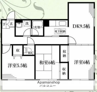ブルーメンハイツ【1階】の間取り