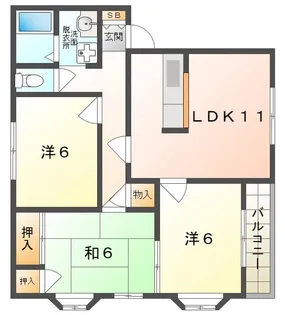 クイーンズコート【2階】の間取り