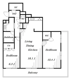 プラウドタワー稲毛【22階】の間取り