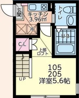 アバーロ淵野辺【2階】の間取り