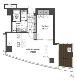 スカイハウス浜離宮【18階】の間取り