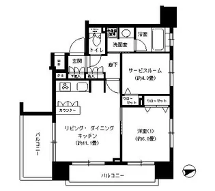パークキューブ浅草田原町【9階】の間取り