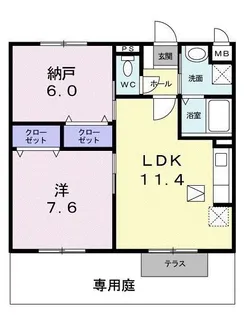 ルミエール下鴨【1階】の間取り