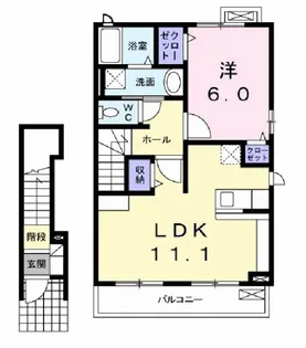 福島県郡山市八山田西2【アパート】の間取り