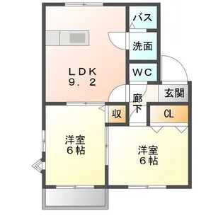 パークサイドシャトー【2階】の間取り