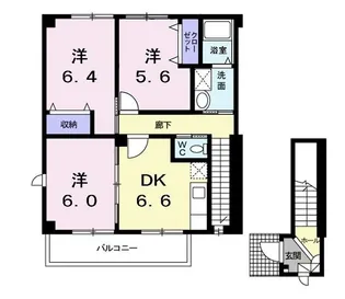リバータウンC【2階】の間取り