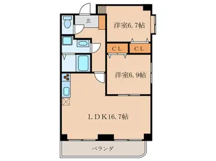 エムズ八剣【9階】の間取り
