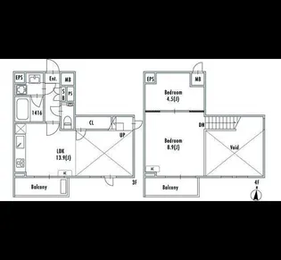 GRANPASEO 阿佐ヶ谷II【2階】の間取り