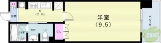 リーガル神戸三宮フラワーロード【13階】の間取り