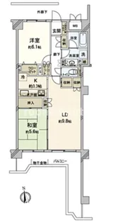 ノーブル横浜岡野公園【2階】の間取り
