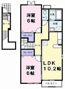ヴェルタウンC【2階】の間取り