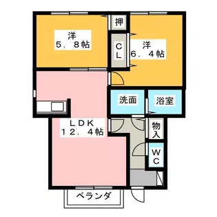 ガーデンエイト【1階】の間取り