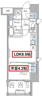 シティカレント天王寺ブロード【6階】の間取り
