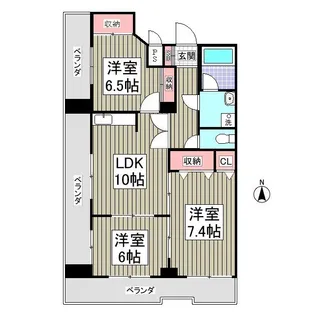 ヴァンデュール上大曽 旧前橋マンション【8階】の間取り