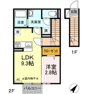 ヴィラージュ松屋【2階】の間取り