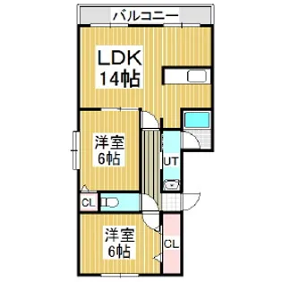 ラグラースさいわい【2階】の間取り