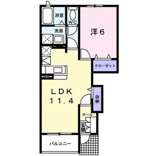 ブルックB【1階】の間取り