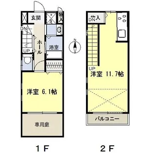 プリヴェール中山【2階】の間取り