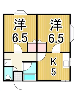 パレスさくらC ペ ット可 201【3階】の間取り