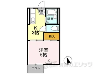 プルベニール・カレント【1階】の間取り