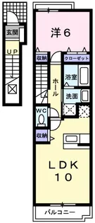 アンジュ・プロムナード【2階】の間取り