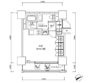 パークキューブ愛宕山タワー【6階】の間取り
