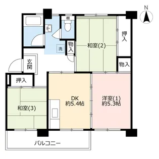 UR飯島【1階】の間取り