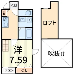 パームツリー金町【1階】の間取り