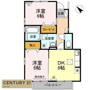 グランモアキワラ B棟【1階】の間取り