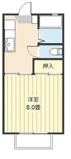 ベルメゾン栗田【1階】の間取り