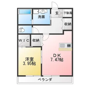 グリーンフォレスト那加門前【1階】の間取り
