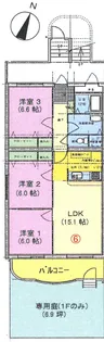 オーベルスト ヴォーネン305【3階】の間取り