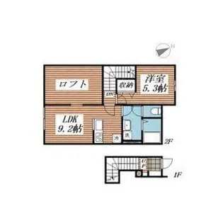 ベルリード吉岡上町B【2階】の間取り
