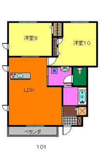 カサベルデ檜橋【1階】の間取り