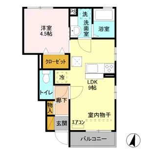 セレーネ石倉【1階】の間取り